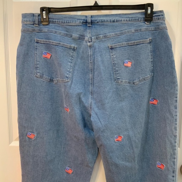 The Quacker Factory American Flag Embroidered Vintage Jeans Plus Size 24 - Picture 6 of 8